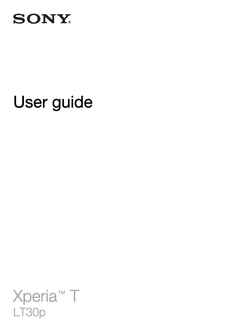 Image de la première page du manuel de l'appareil Xperia T 1268-8481