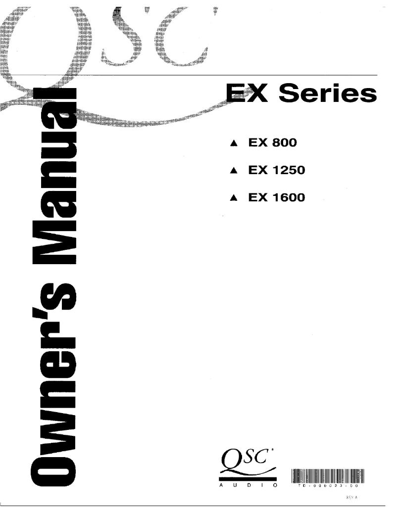 Page n°1 - Manuel utilisateur QSC EX1600