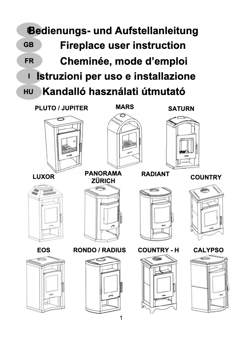 Image de la première page du manuel de l'appareil Country