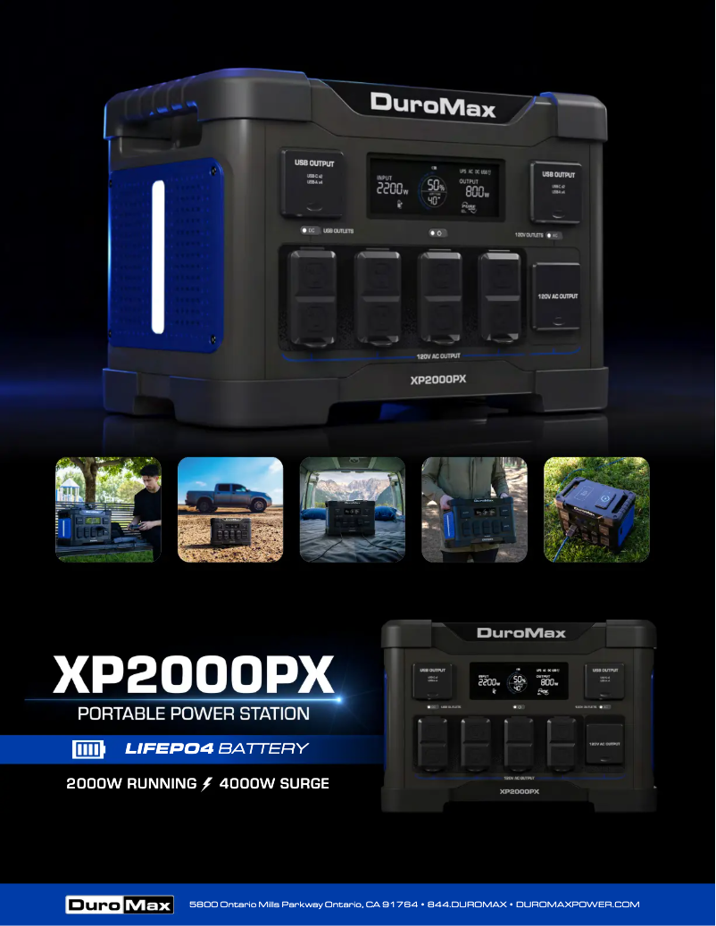 Page 1 de la notice Fiche technique DuroMax XP2000PX