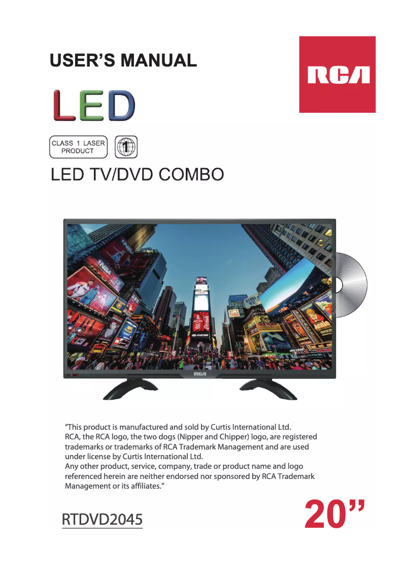 Page 1 de la notice Manuel utilisateur RCA RTDVD2045