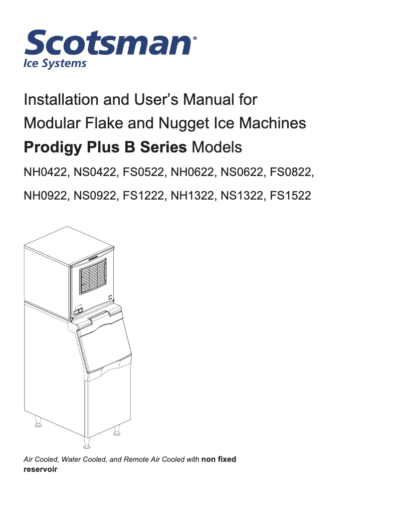 Page n°1 - Manuel utilisateur Scotsman NH0622-B