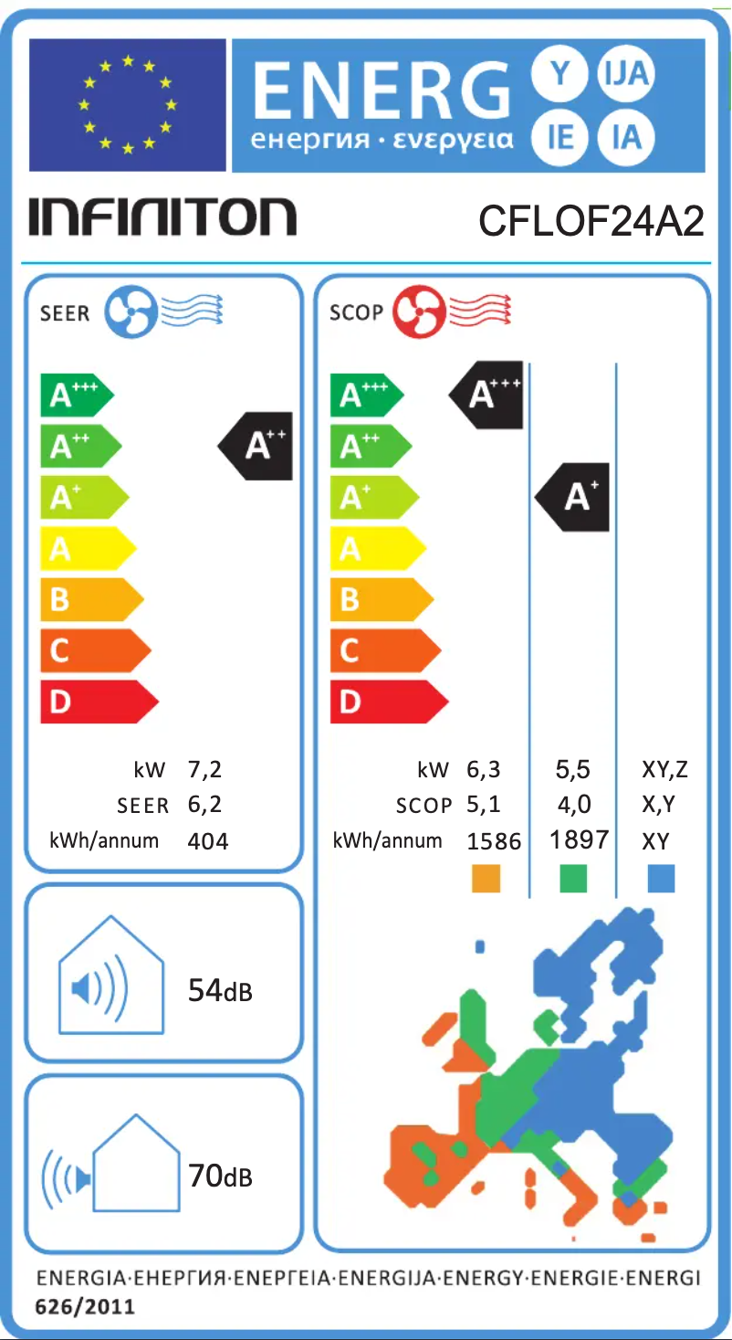 Page n°1 - Label énergétique Infiniton CFLOF24A2