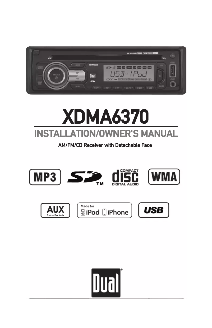 Image de la première page du manuel de l'appareil XDMA6370