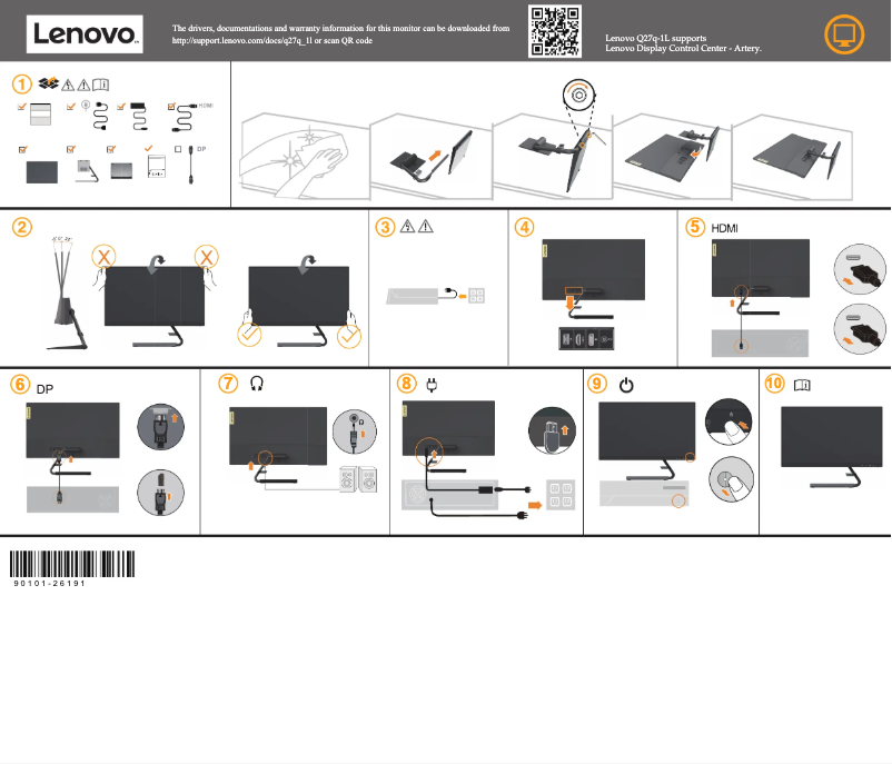 Page 1 de la notice Manuel utilisateur Lenovo Q27q-1L