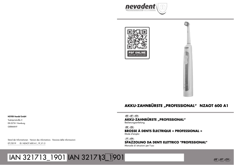 Página 1 del manual Manual de usuario Nevadent NZAOT 600 A1
