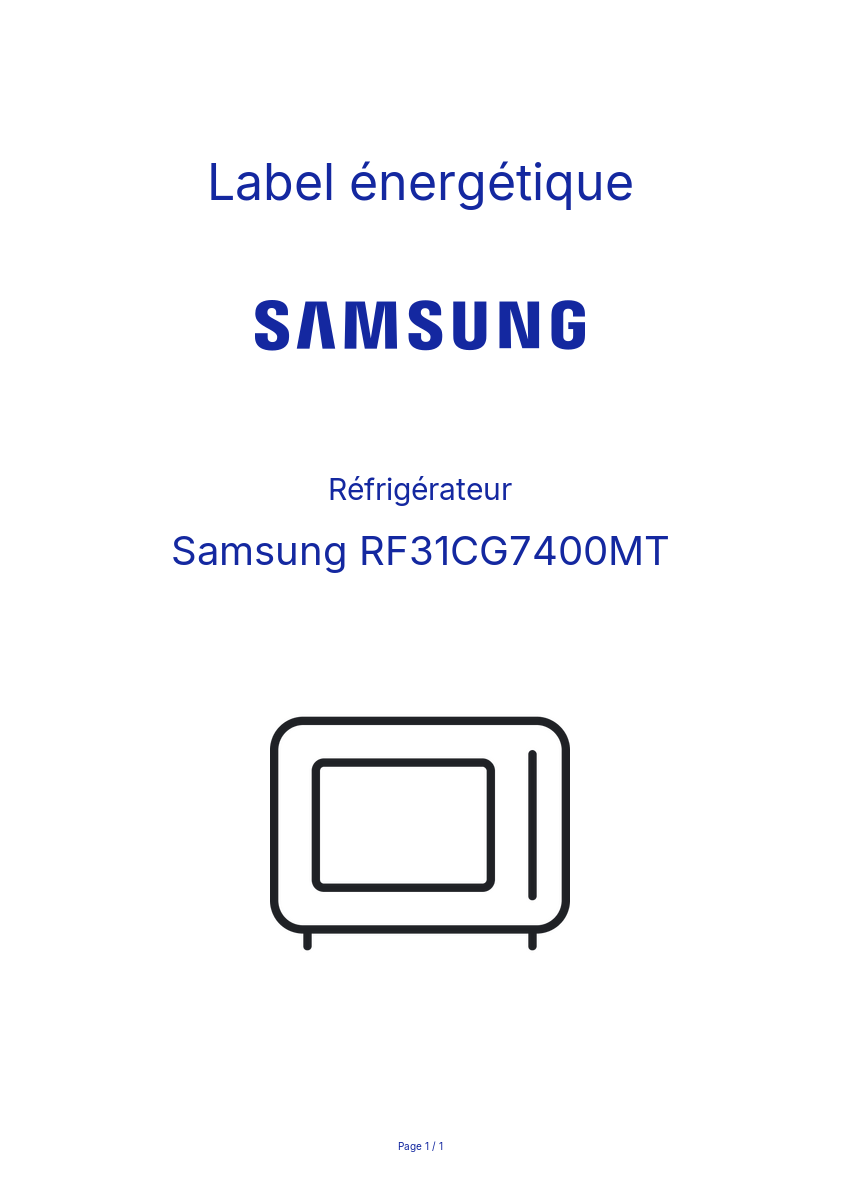 Image de la première page du manuel de l'appareil RF31CG7400MT