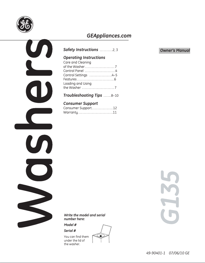 Imagen de la primera página del manual del dispositivo GTWN4450MWS