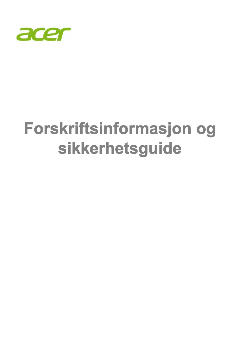 Página 1 del manual Instrucciones de seguridad Acer Swift 3 Pro