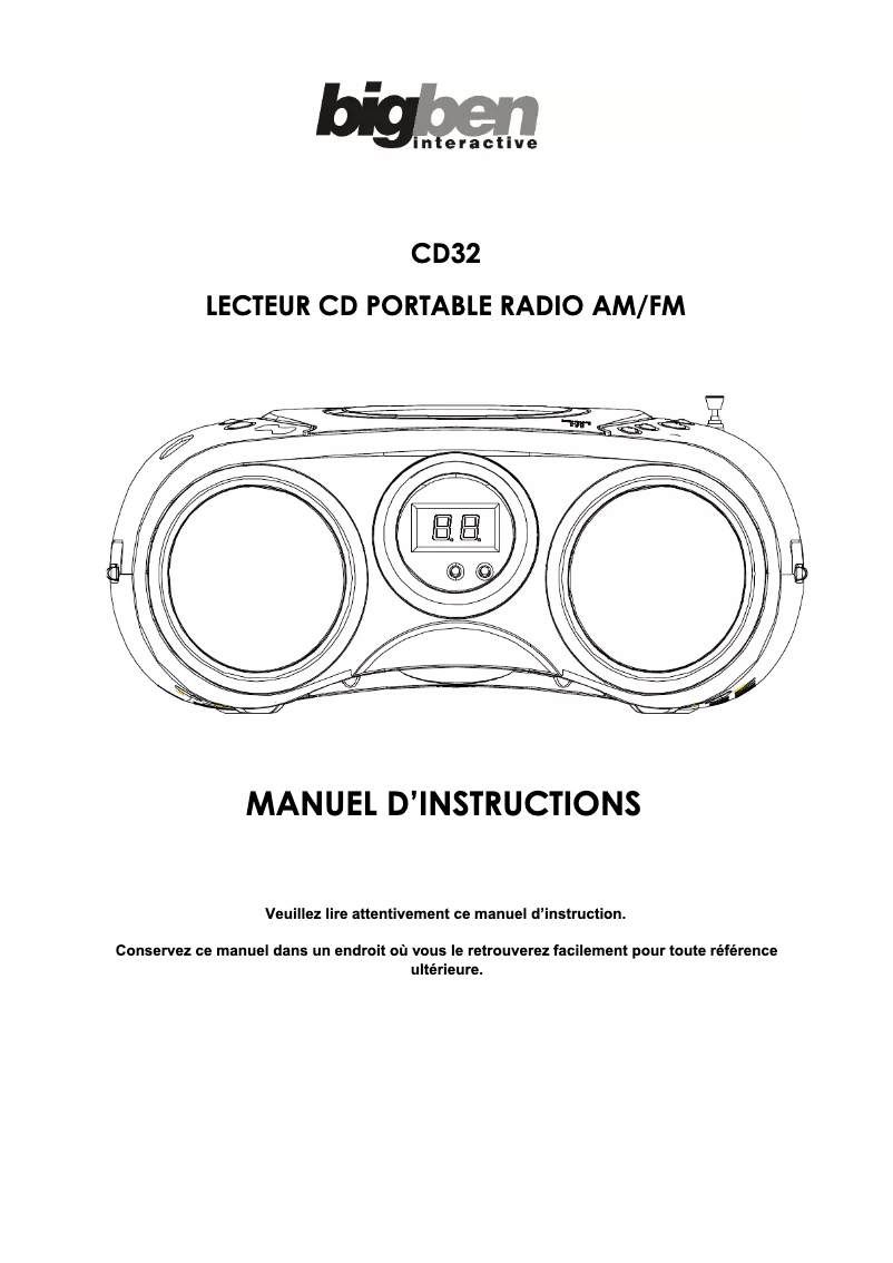 Image de la première page du manuel de l'appareil CD32