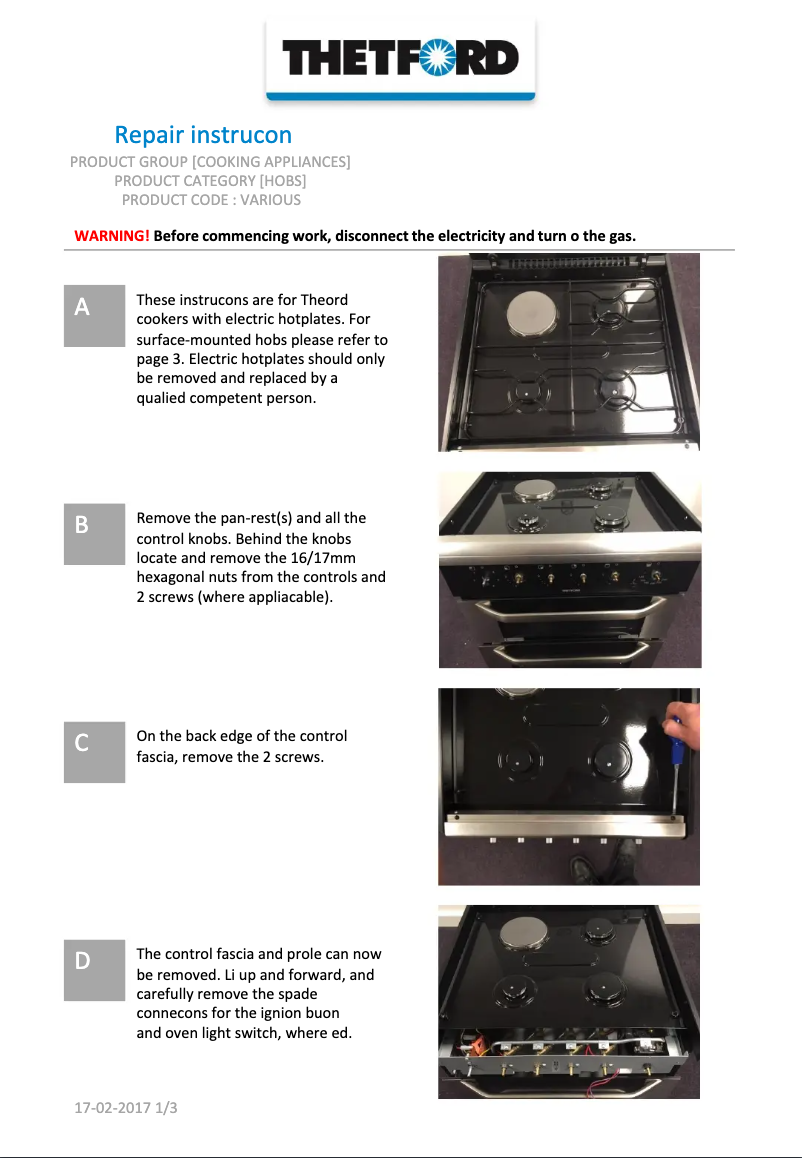 Page 1 de la notice Manuel utilisateur Thetford Triplex SOH75