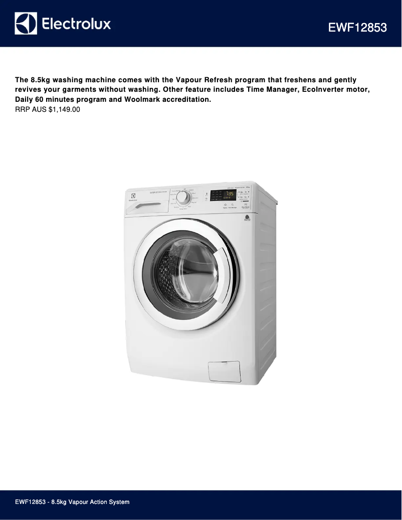 Image de la première page du manuel de l'appareil EWF12853