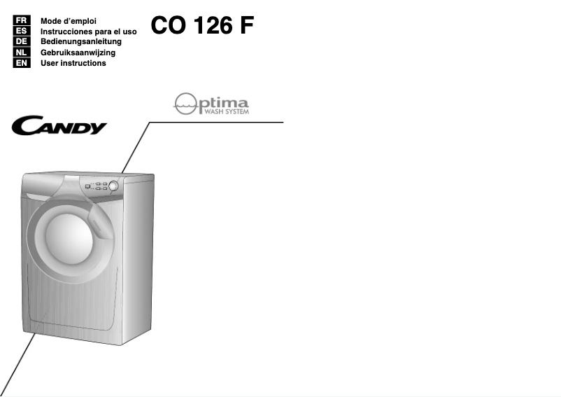 Page 1 de la notice Manuel utilisateur Candy CO 126 F