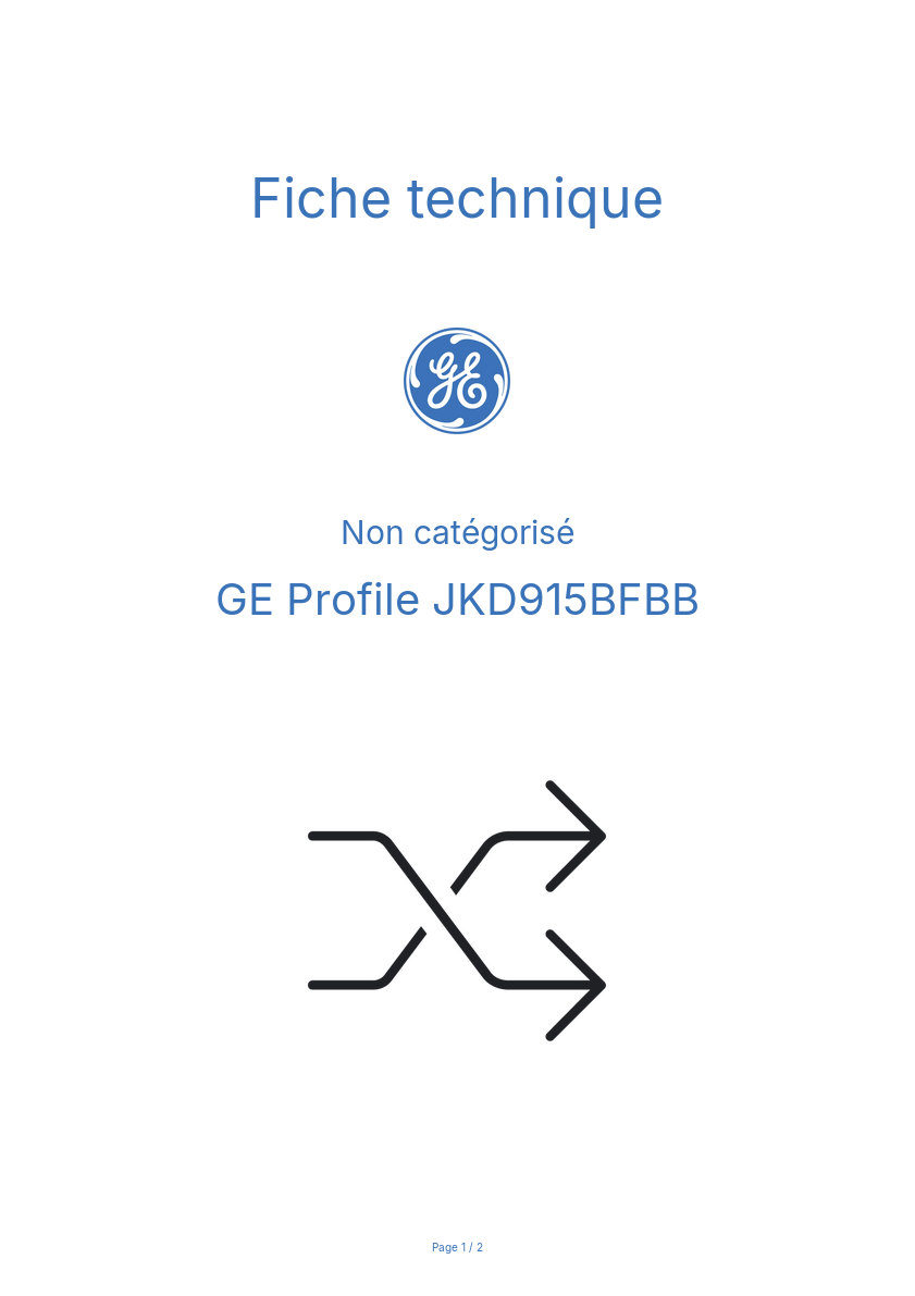 Image de la première page du manuel de l'appareil Profile JKD915BFBB
