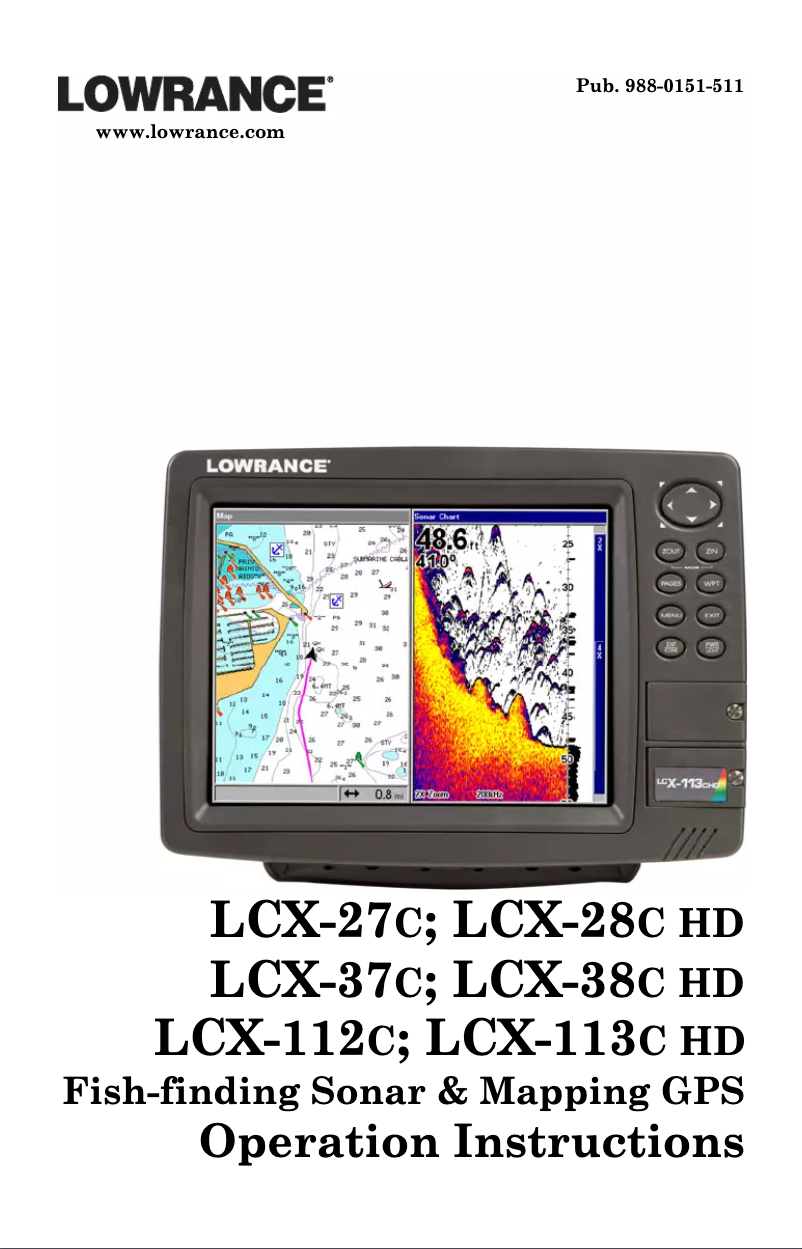 Page 1 de la notice Manuel utilisateur Lowrance LCX-28C HD