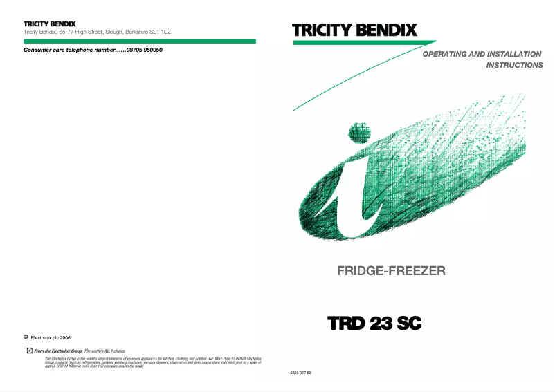 Page n°1 - Manuel utilisateur Tricity Bendix TRD23SC