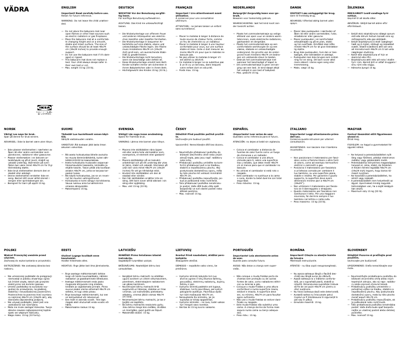 Page 1 de la notice Manuel utilisateur Ikea VÄDRA 304.045.56