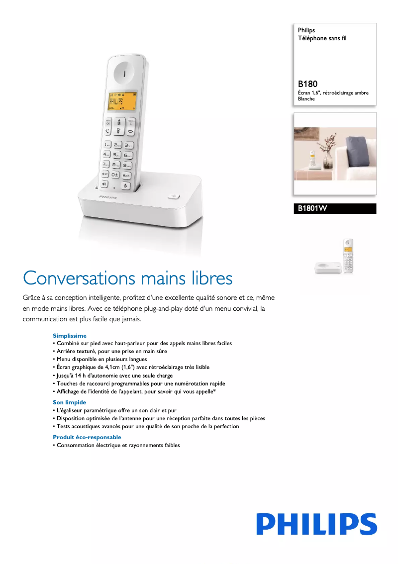 First page image of the manual for B1801W