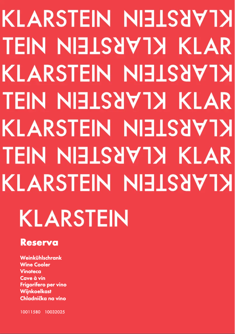 Página 1 del manual Manual de usuario Klarstein Reserva