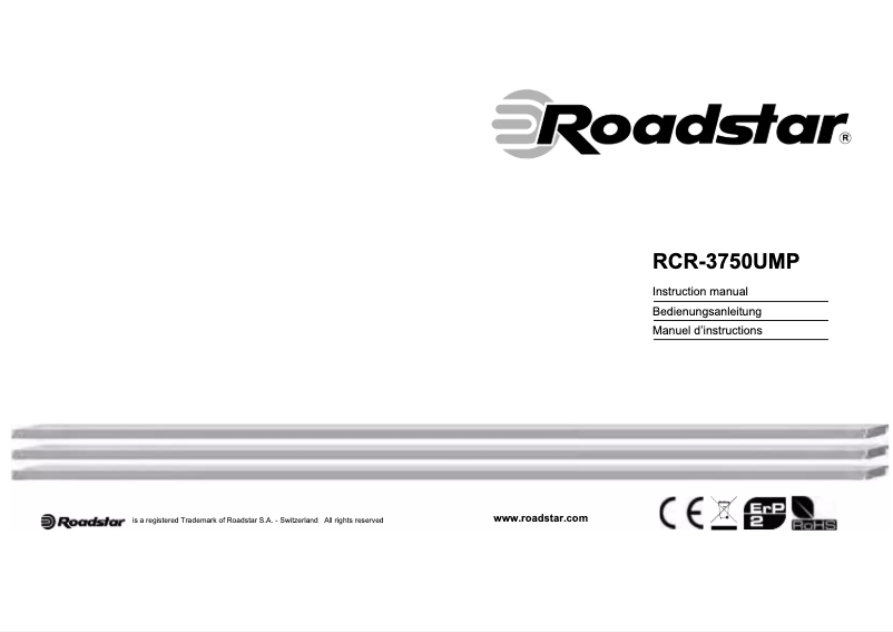 Page n°1 - Manuel utilisateur Roadstar RCR-3750UMP