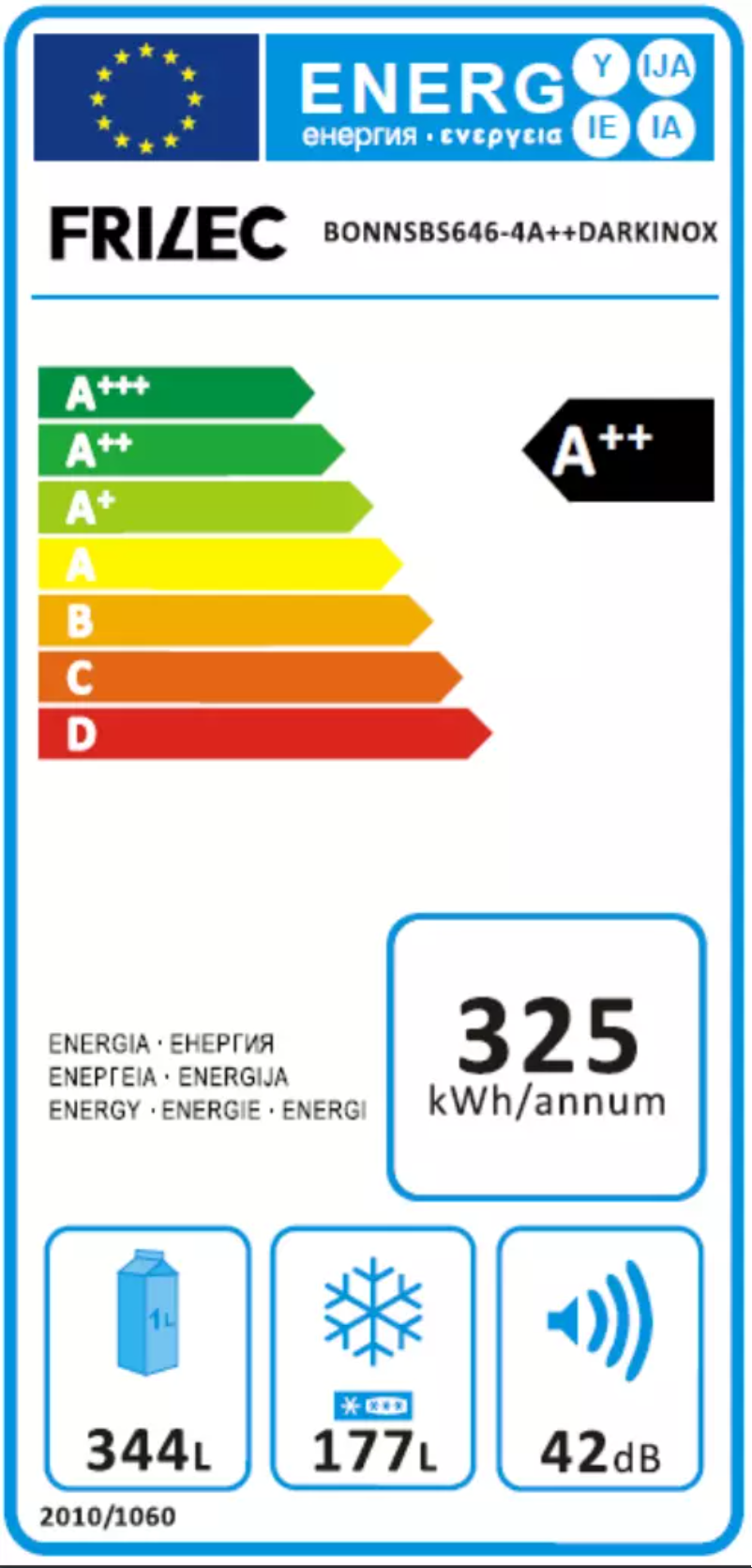 Page n°1 - Label énergétique Frilec BONNSBS646-4A++