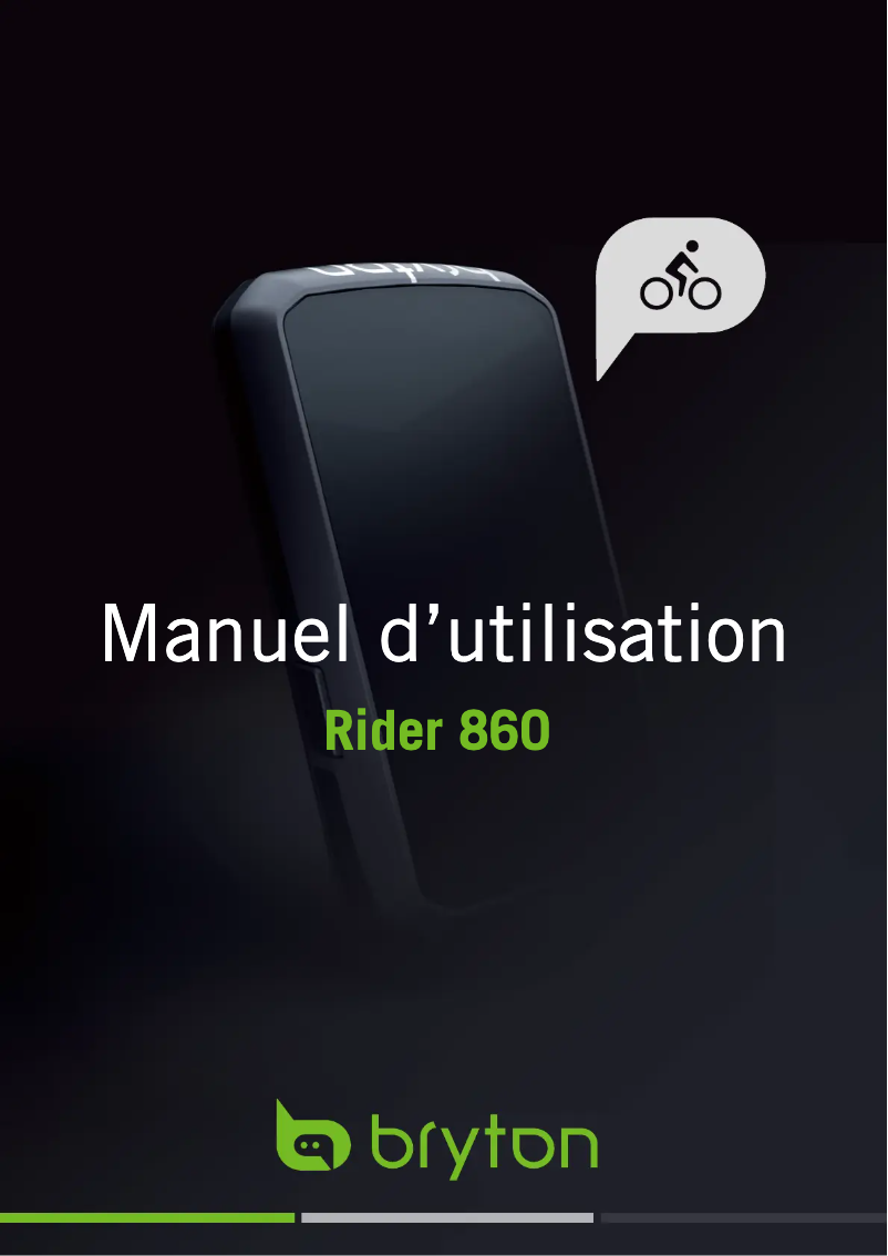 Image de la première page du manuel de l'appareil Rider 860