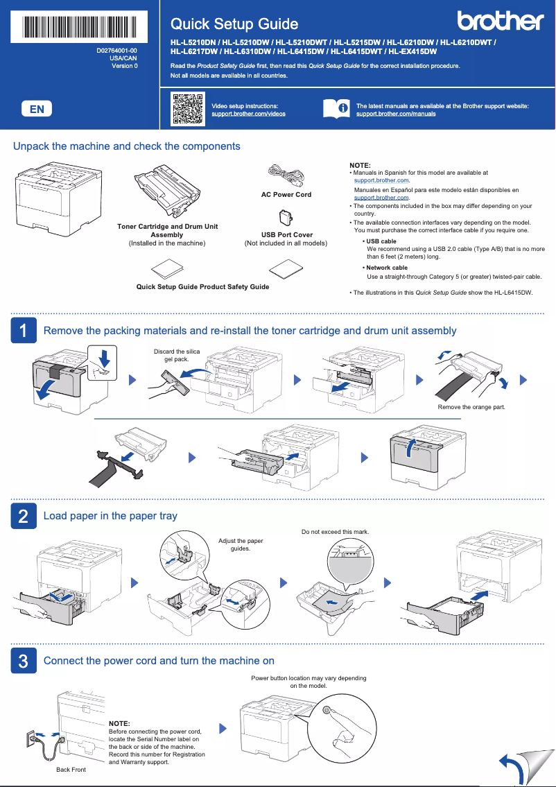 Page n°1 - Manuel utilisateur Brother HL-L5210DN