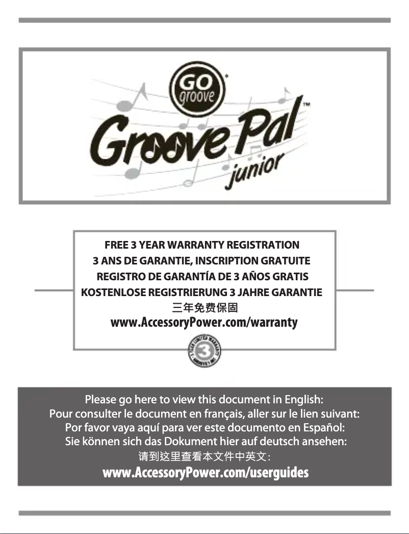 Page n°1 - Manuel utilisateur GOgroove Groove Pal