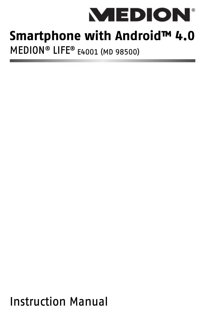 Page 1 de la notice Manuel utilisateur Medion LIFE E4001 (MD 98500)