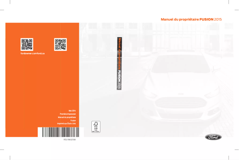 Page 1 de la notice Manuel utilisateur Ford Fusion (2015)