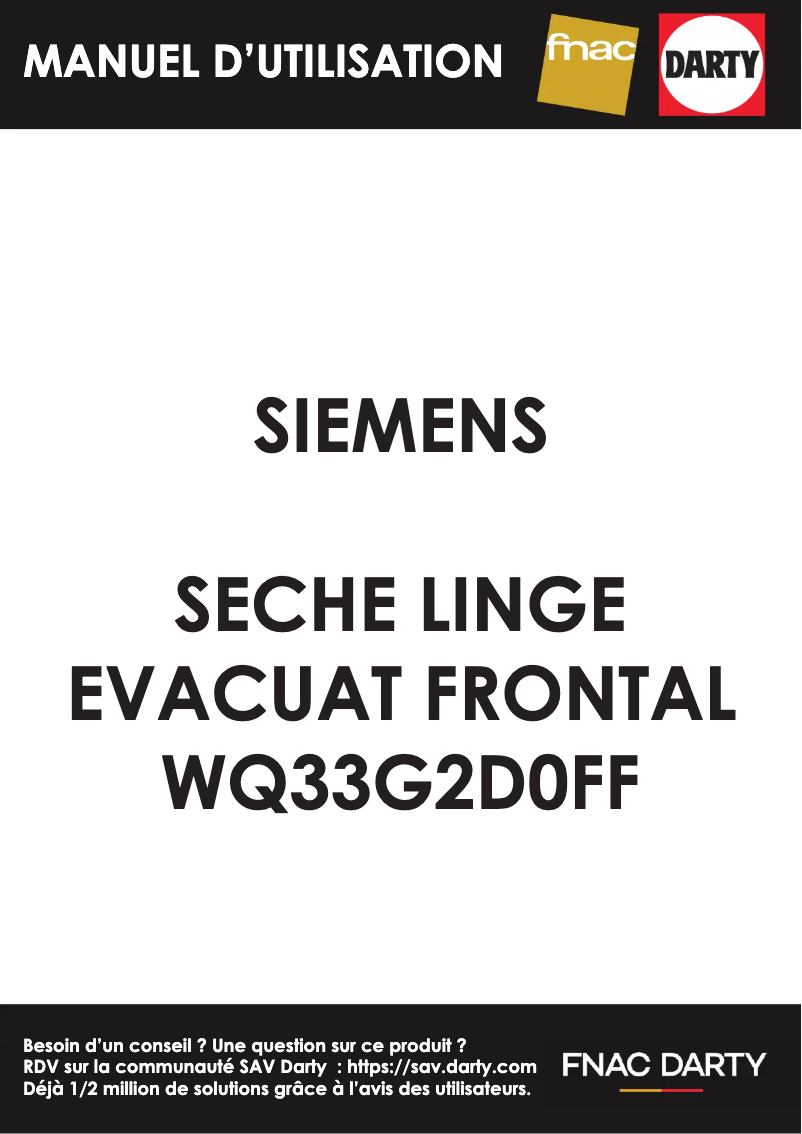 Page n°1 - Manuel utilisateur Siemens WQ33G2D0FF