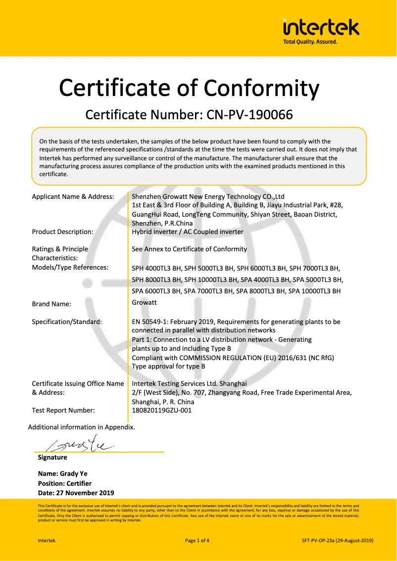 Image de la première page du manuel de l'appareil SPA 6000TL3 BH