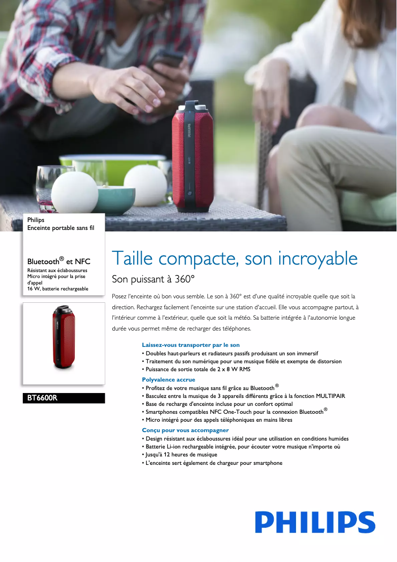Page n°1 - Fiche technique Philips BT6600R