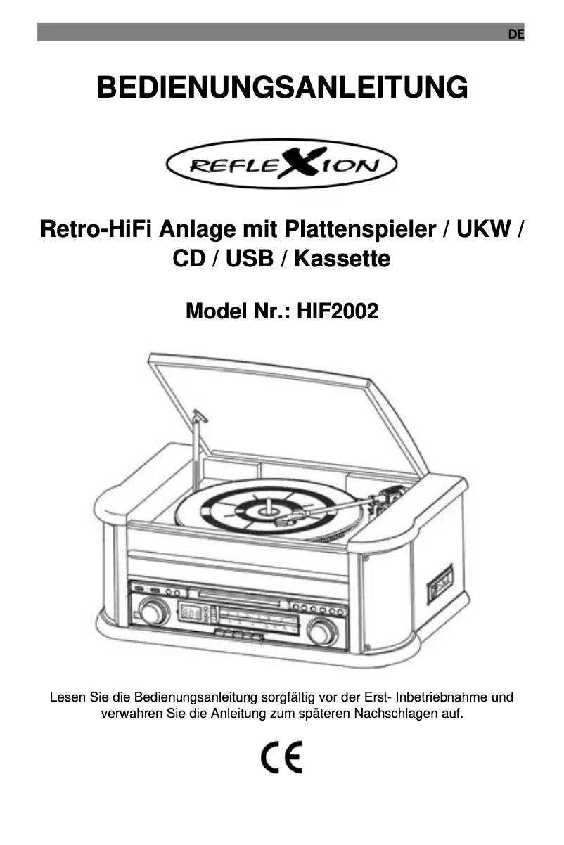 Página 1 del manual Manual de usuario Reflexion HIF2002