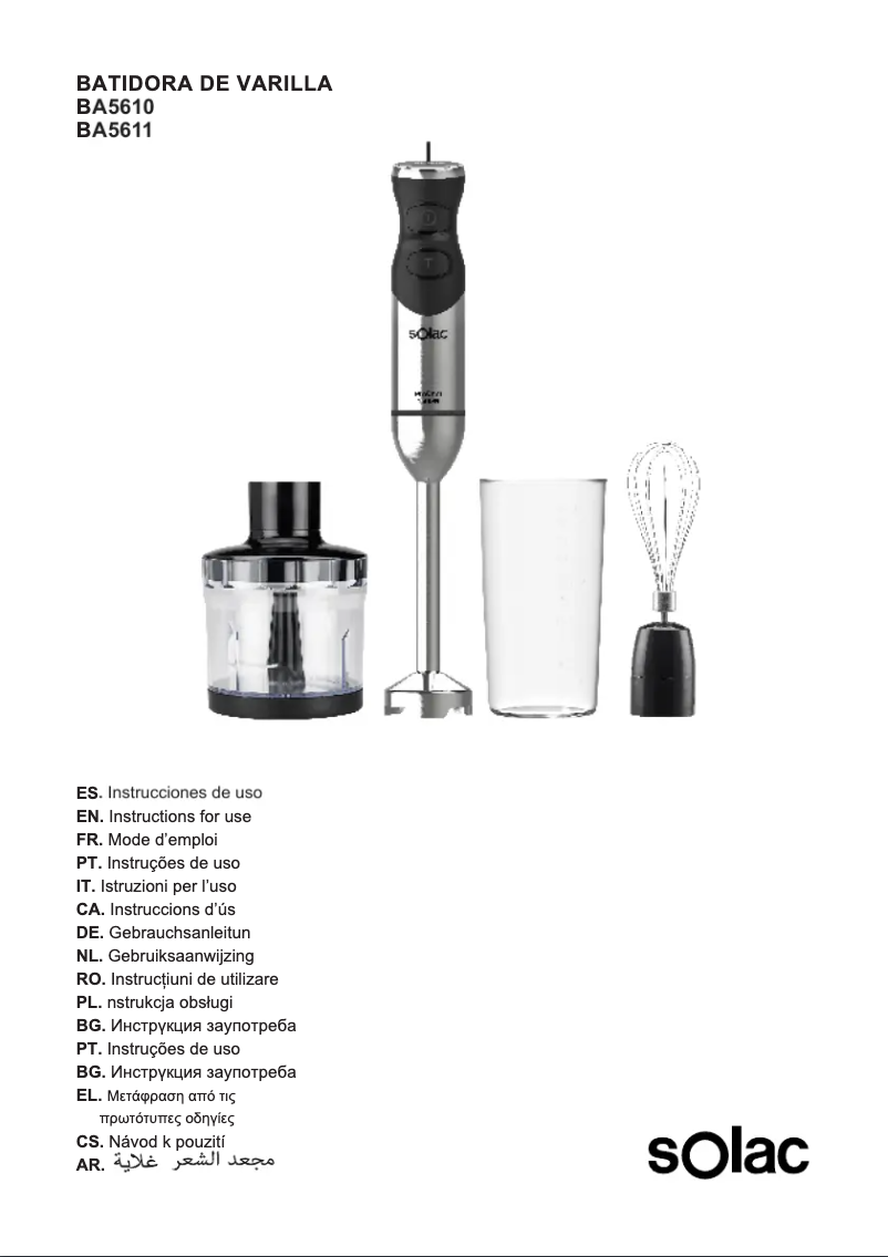 Image de la première page du manuel de l'appareil Pro Chef 1500 BA5611