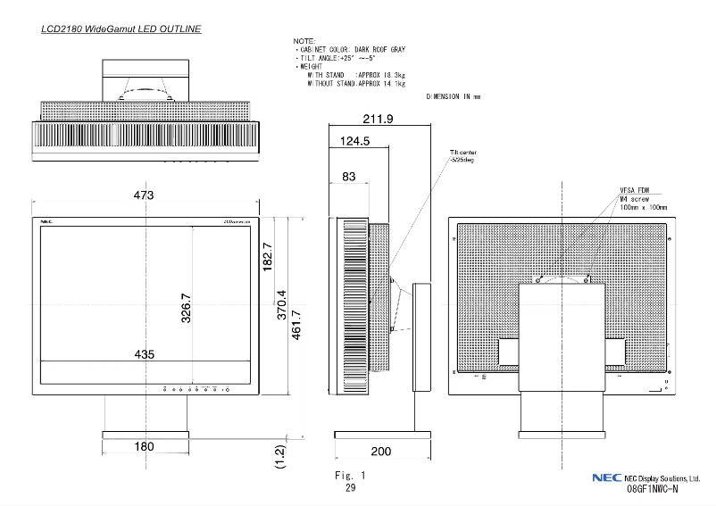 Imagen de la primera página del manual del dispositivo SpectraView Reference 21