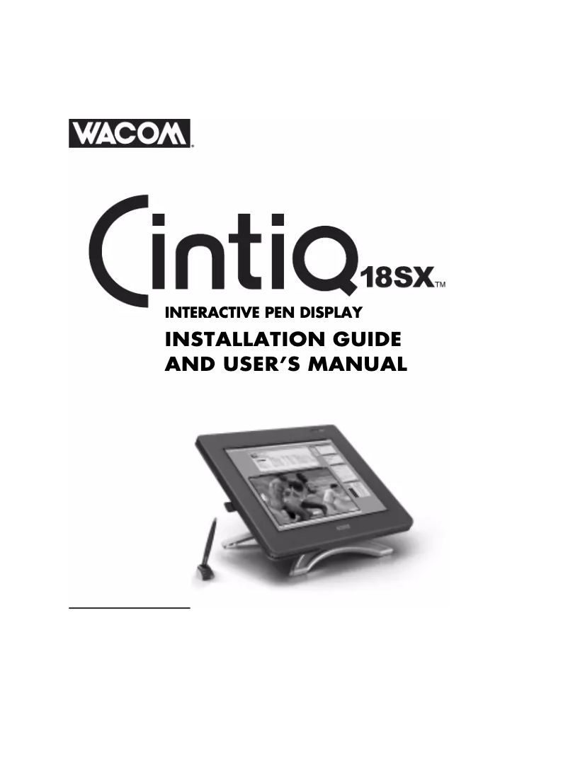 Página 1 del manual Manual de usuario Wacom CintiQ 18SX