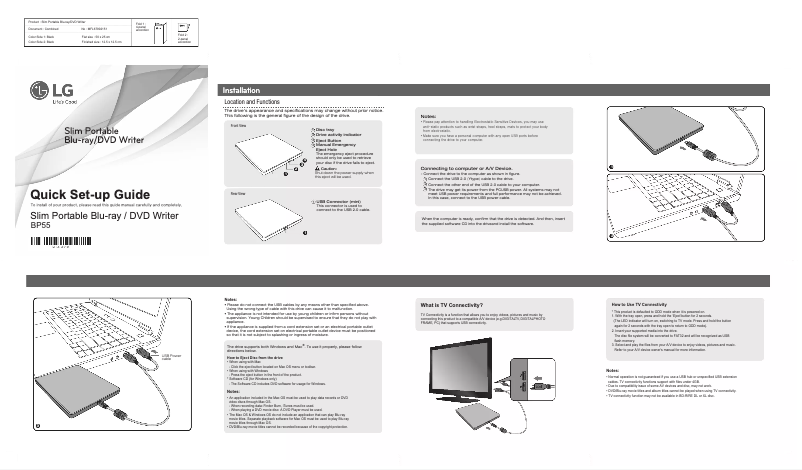 Página 1 del manual Manual de usuario LG BP55