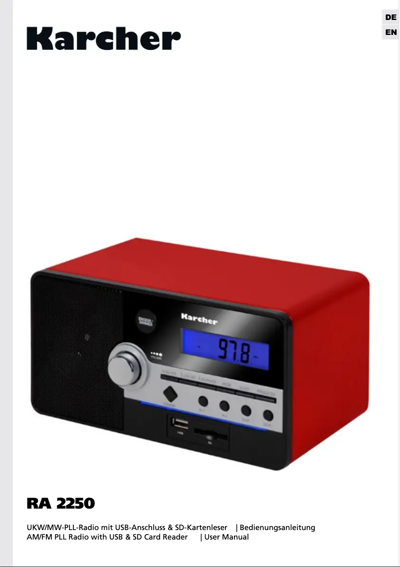 Page 1 de la notice Manuel utilisateur Kärcher RA 2250