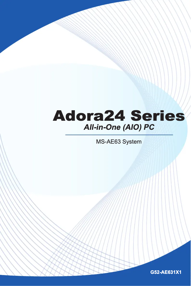 Page n°1 - Manuel utilisateur MSI ADORA 24 2M-048SP