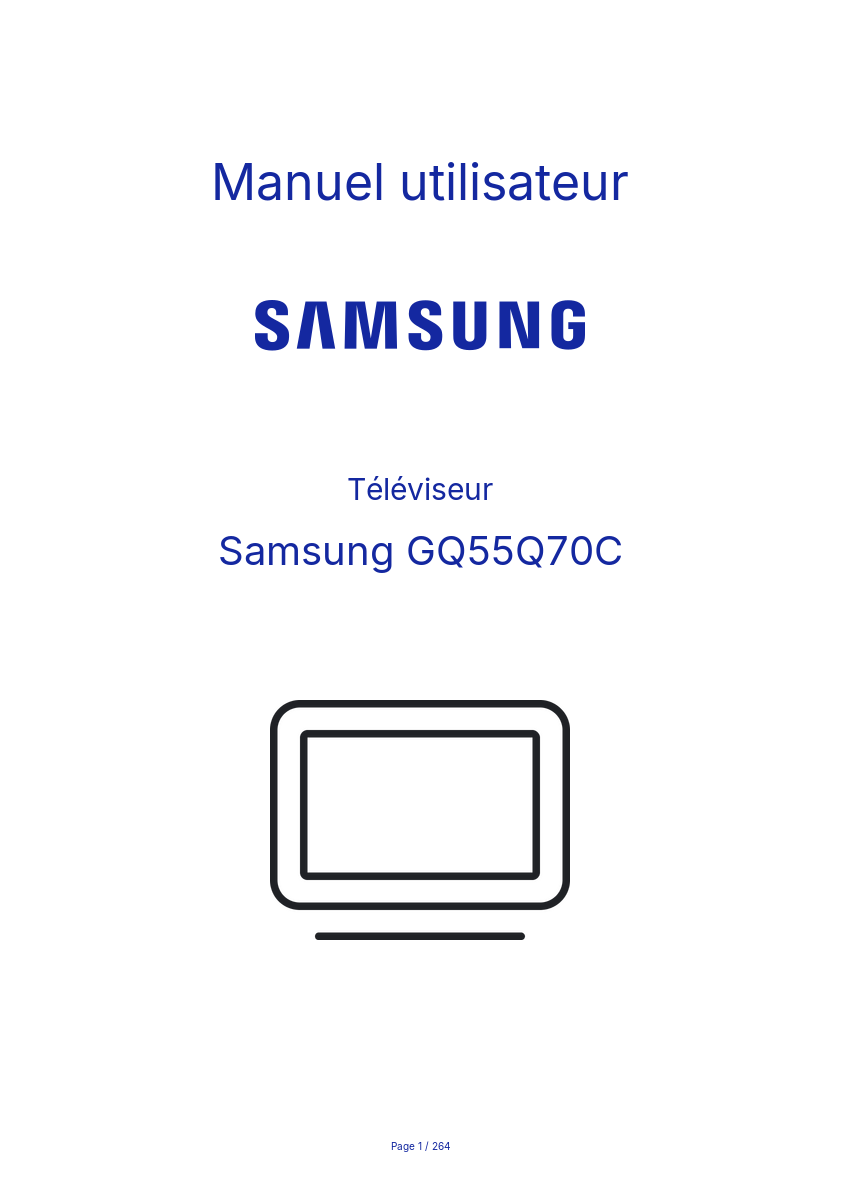 Page n°1 - Manuel utilisateur Samsung GQ55Q70C