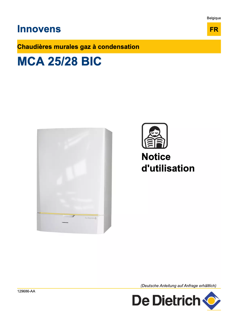 Página 1 del manual Manual de usuario De Dietrich Innovens MCA 25/28 BIC