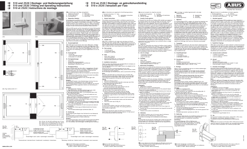 Page n°1 - Manuel utilisateur Abus 2520