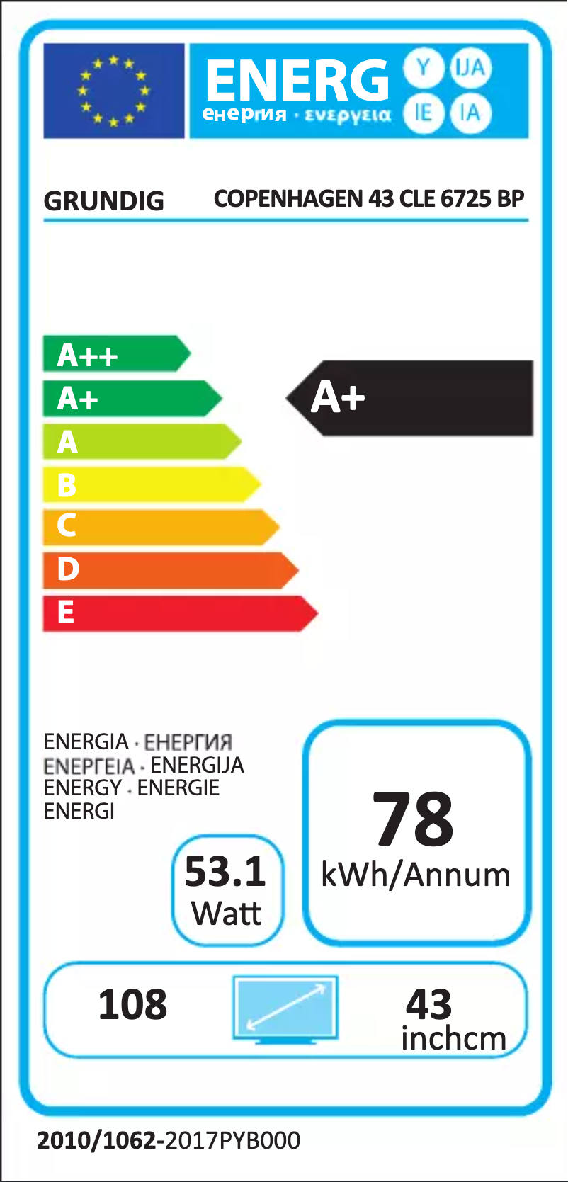 Image de la première page du manuel de l'appareil Copenhagen 43 CLE 6725 BP