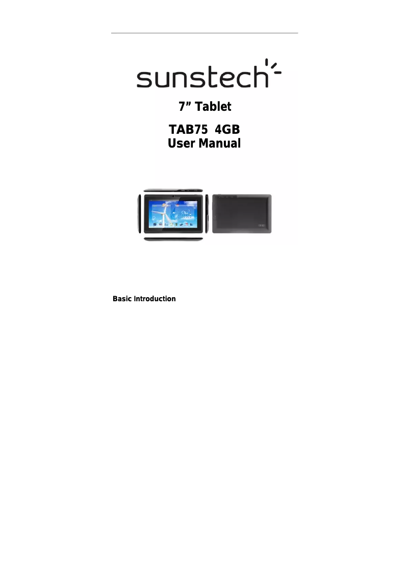 Page n°1 - Manuel utilisateur Sunstech TAB75 4GB