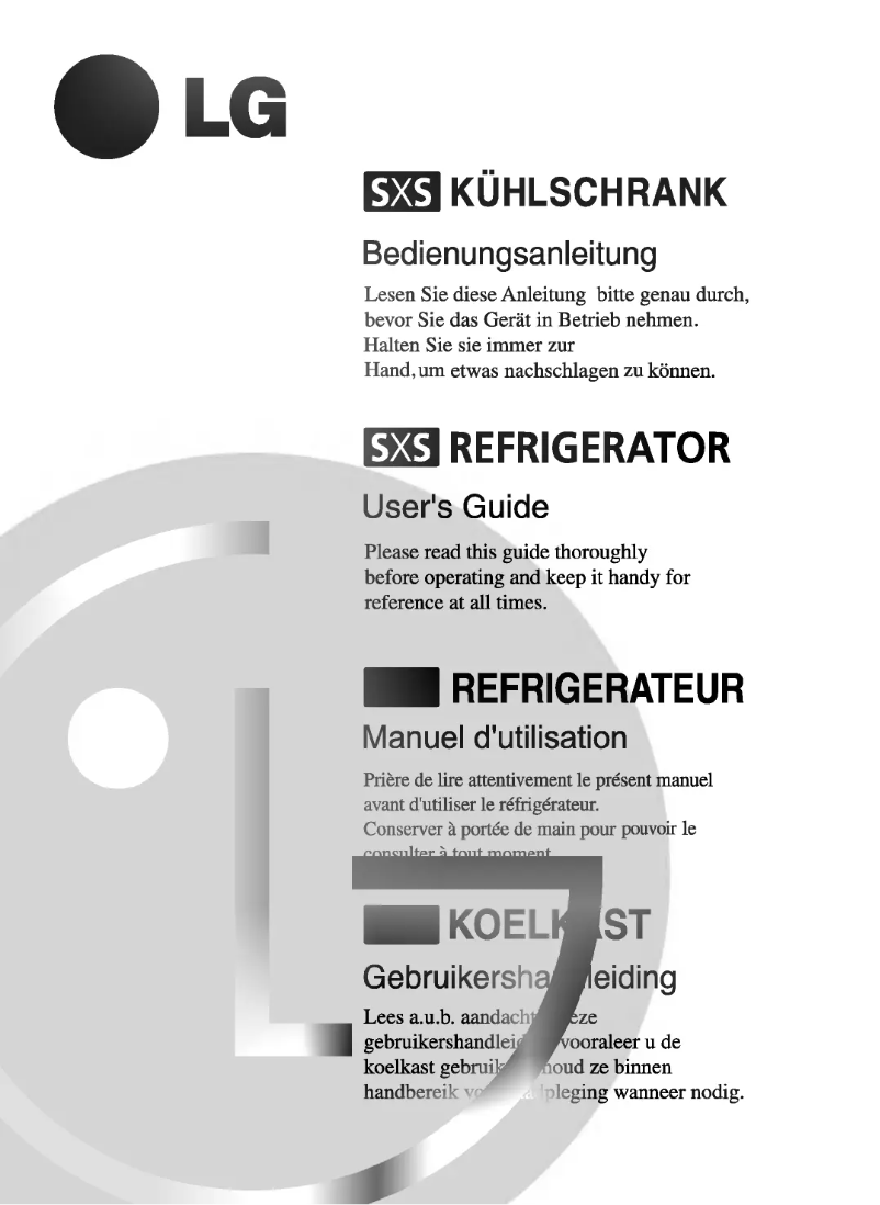 Page 1 de la notice Manuel utilisateur LG GR-P217BTBA