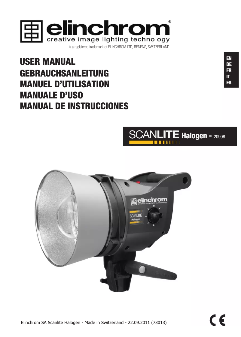 Página 1 del manual Manual de usuario Elinchrom SCANLITE Halogen