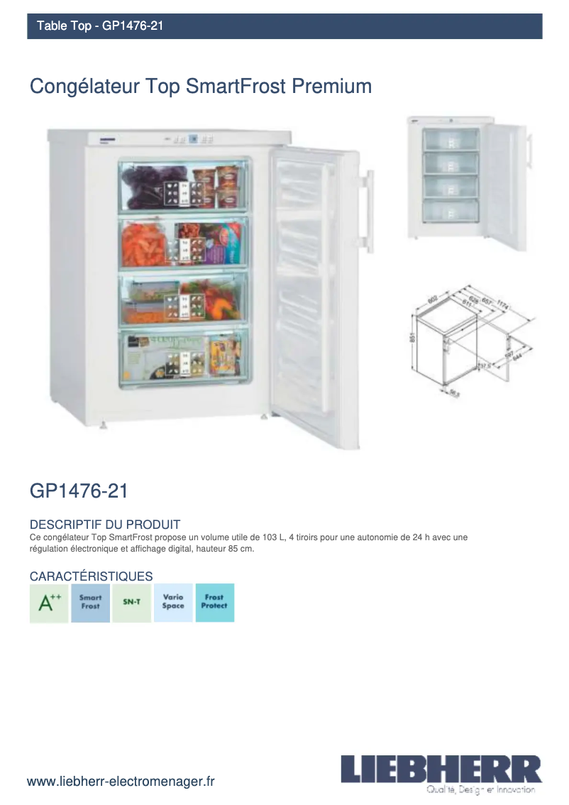 Page n°1 - Manuel utilisateur Liebherr GP 1476-21
