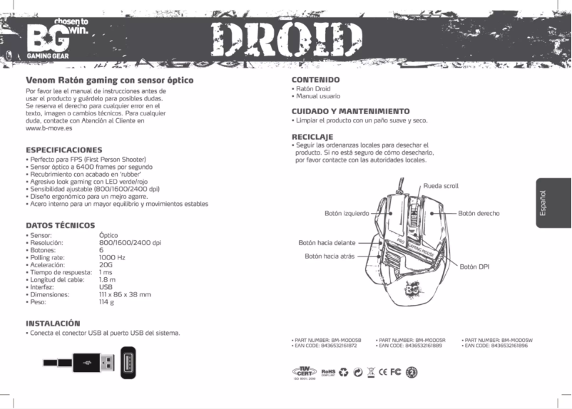 Image de la première page du manuel de l'appareil Droid