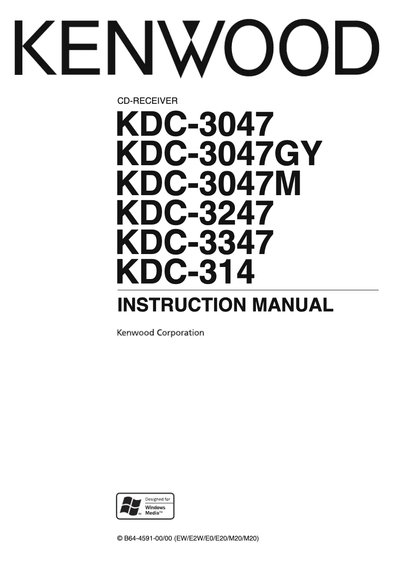 Page 1 de la notice Manuel utilisateur Kenwood KDC-3347GY